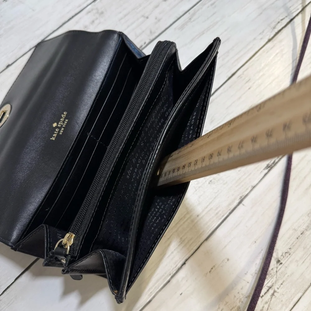 Kate Spade Black Harlow‎ Algonquin Leopard Wallet